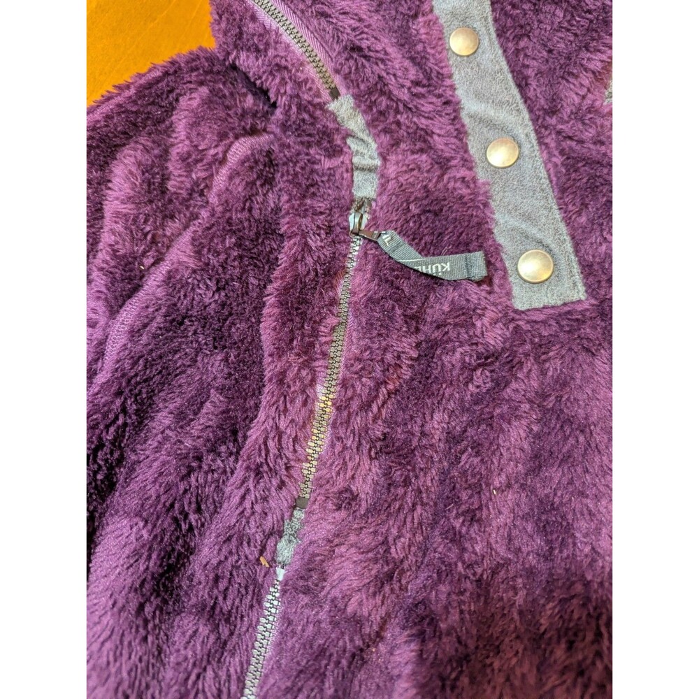 NWT KÜHL Flight Jacket Women's Large Purple Fleece Veste 2041 Hooded Coat Soft - Picture 2 of 10
